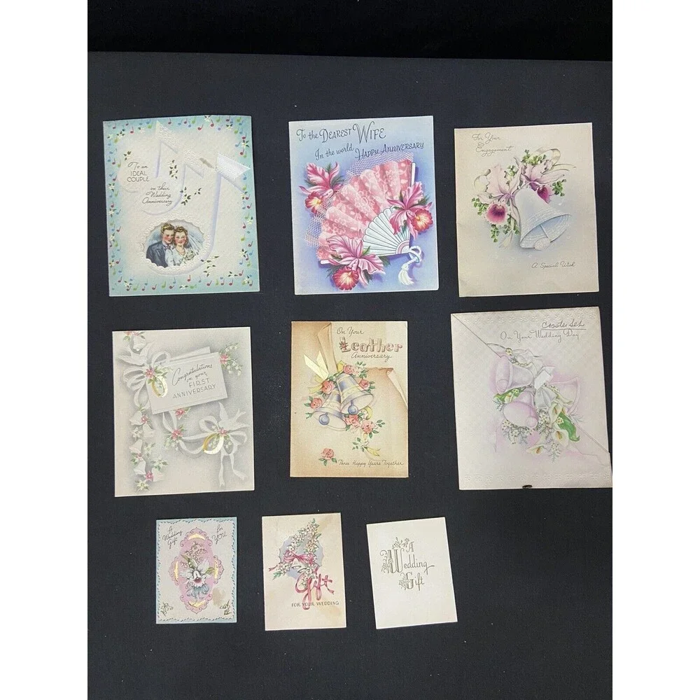 Midcentury Vintage 40s/50 Wedding 25 Cards Signed Paper Ephemera Scrapbook Annev